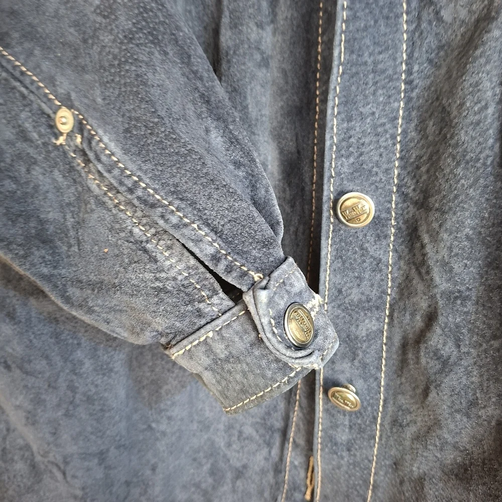 Vintage Wash & Wear Leather Suede Button Up Overshirt Jacket Shirt Coat - Picture 9 of 12